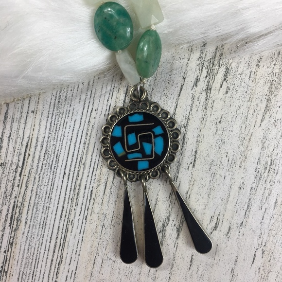 Vintage Alpaca Mexico & Stone Necklace - Picture 4 of 6